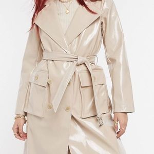 NWT TOPSHOP | URBANCODE vinyl leather trench coat ($325)